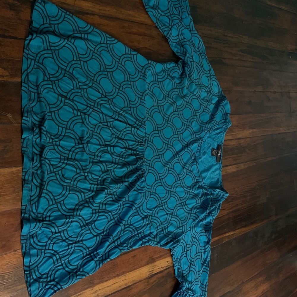 Style &  Co 3/4  Sleeve Teal Top